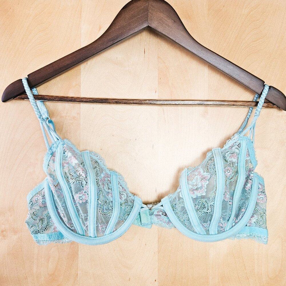 Jezebel tiara unlined embroidered floral lace demi bra